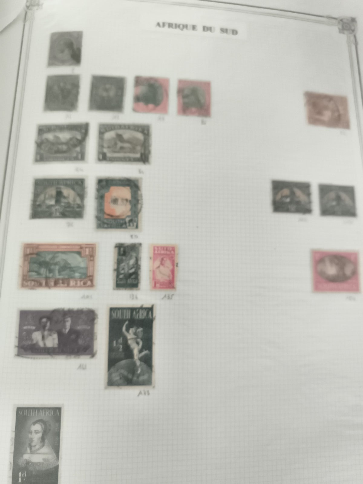 Timbres Afrique du Sud anciens oblitérés – lot philatélie, divers motifs