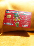 Télécarte 50 unités Auchan vintage rouge, carte téléphonique rétro années 90