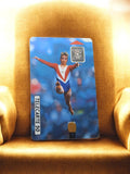 Carte téléphonique vintage gymnastique, Télécarte 50, rétro sport France
