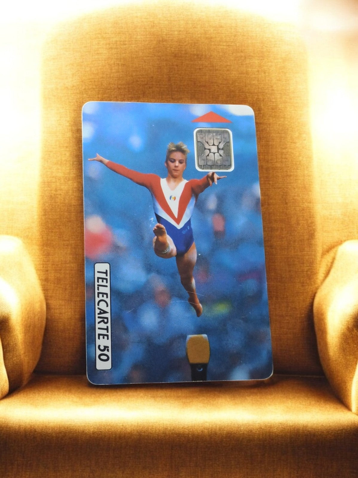 Carte téléphonique vintage gymnastique, Télécarte 50, rétro sport France