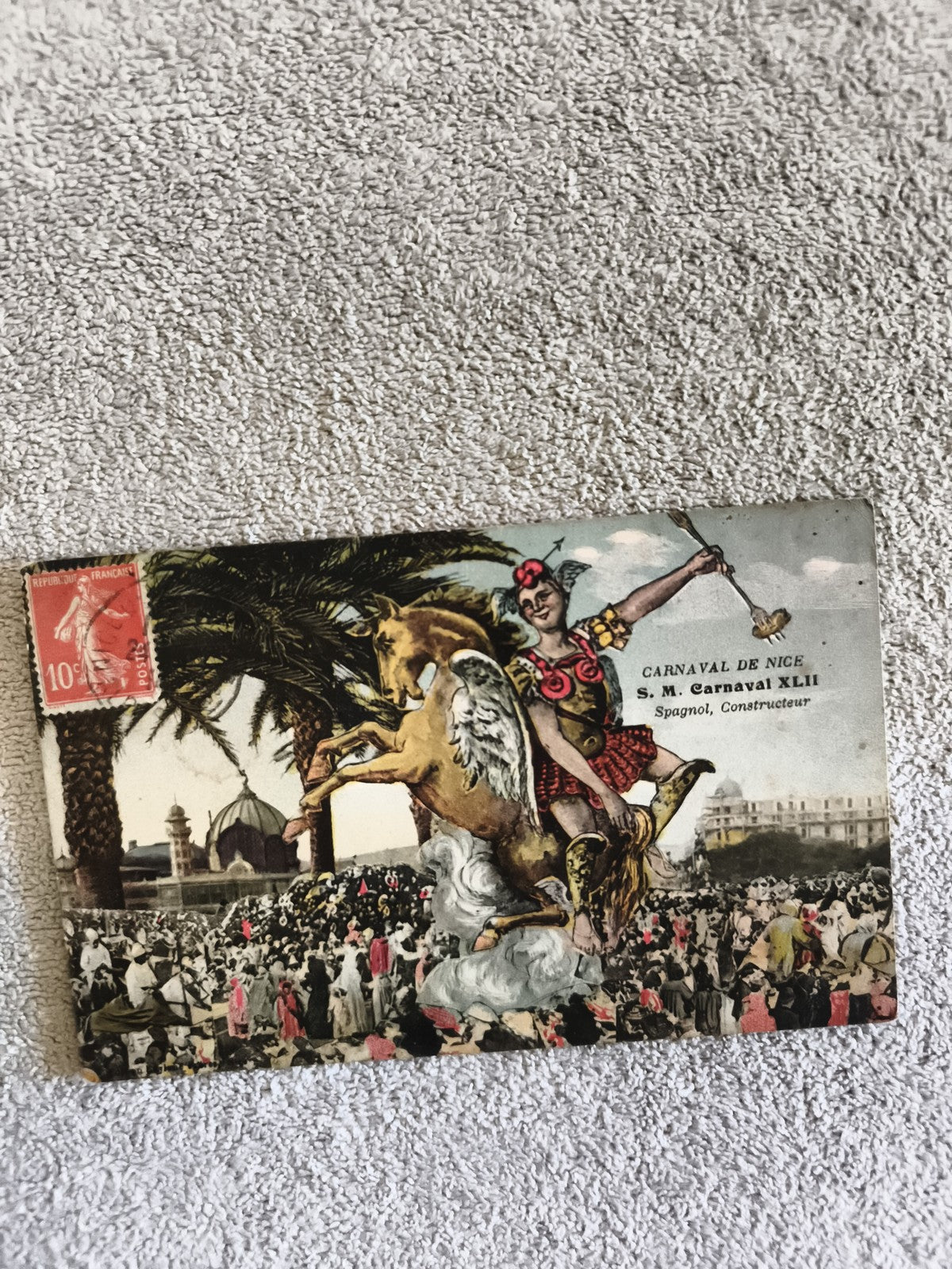 Carte postale Carnaval de Nice S.M. Carnaval XLII Spagnol CPA timbre