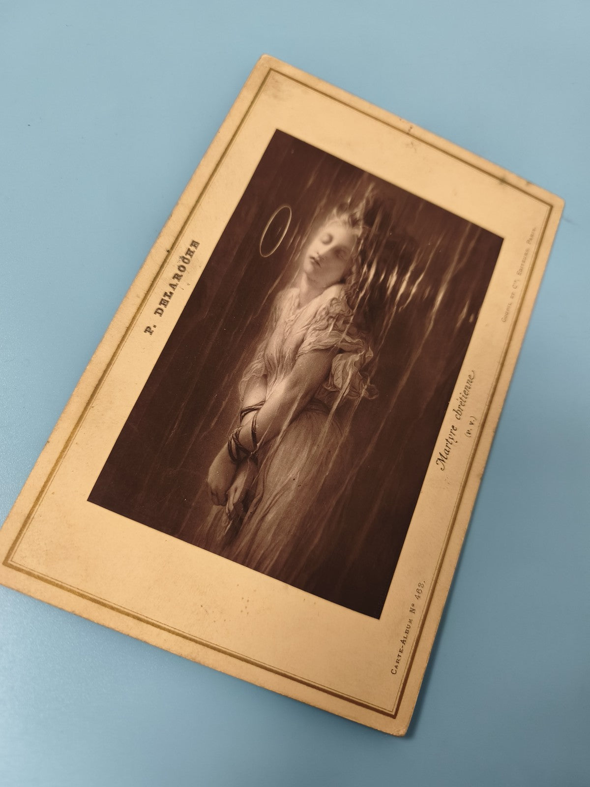 Ancienne photographie martyre chrétienne carte album P. Delaroche vintage