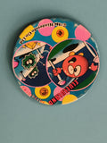 Menko vintage Nintendo 1984 Club Clubland rond jeu japonais