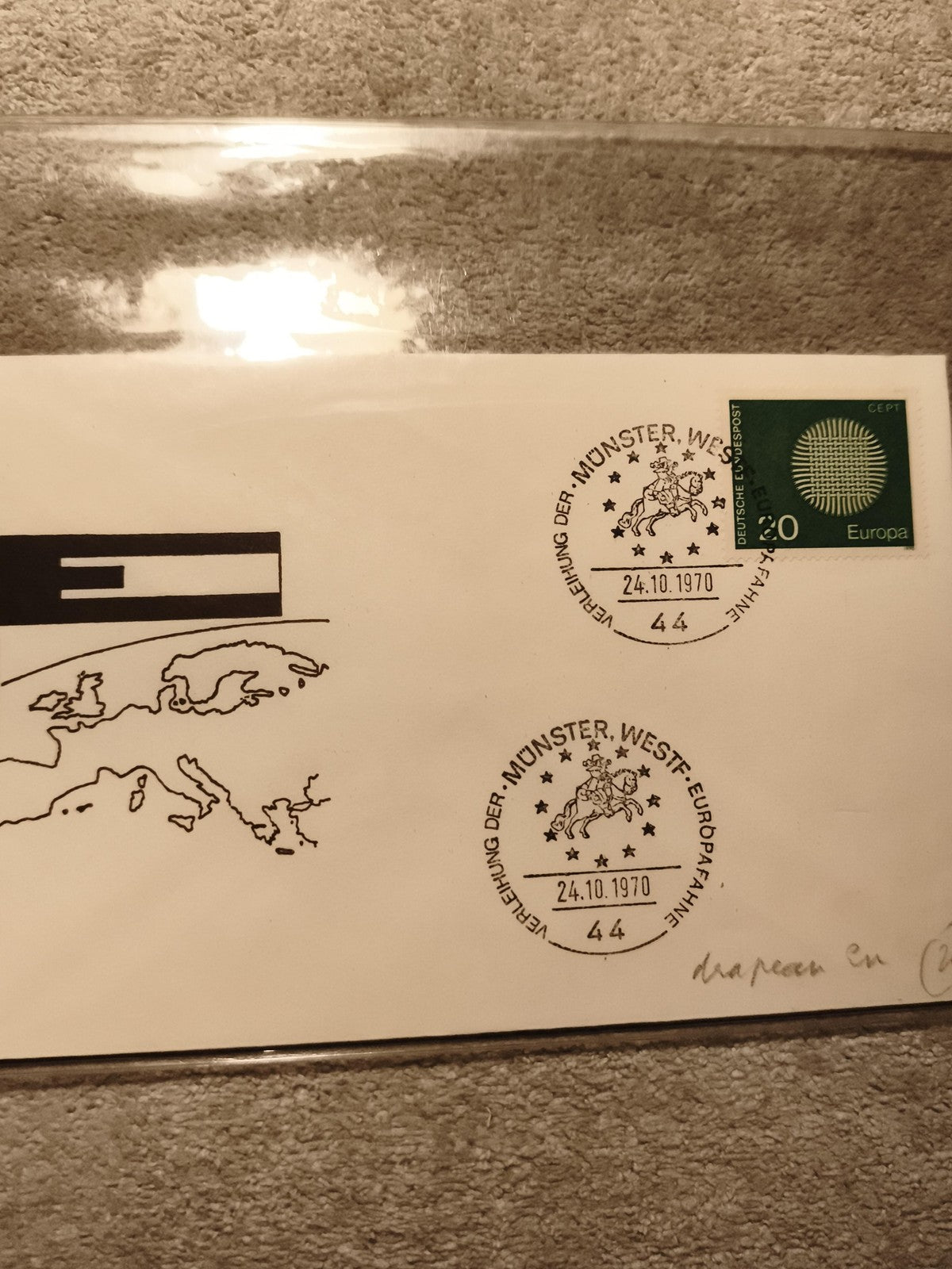 Lettre premier jour CEPT Europe 1970 Allemagne cachet Münster, enveloppe illustr