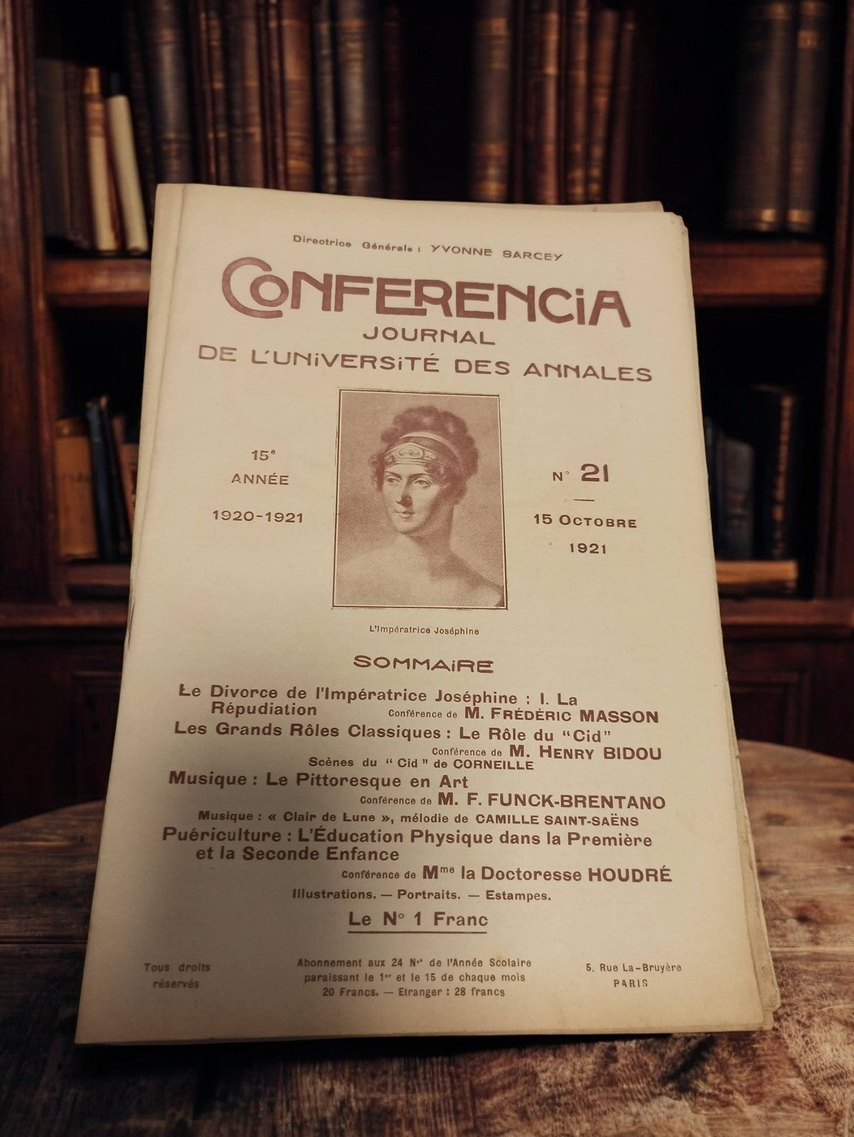Revue Conférencia journal universitaire 1921 ancien petit format rétro vintage