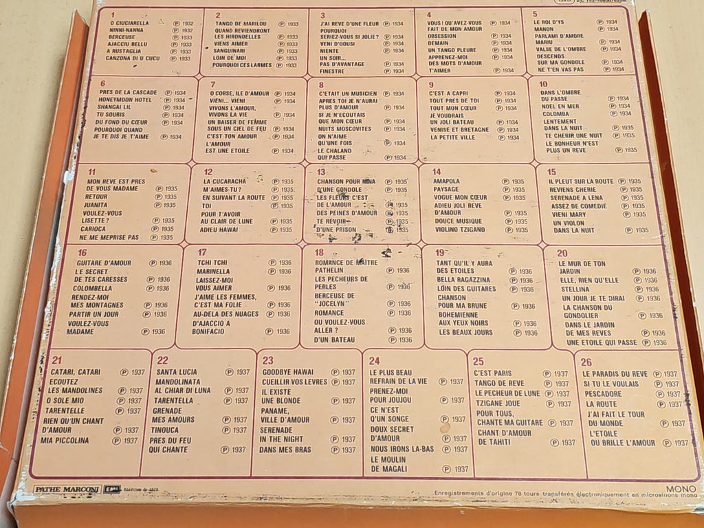 Lot 2 coffrets vinyles 33T Tino Rossi intégrale enregistrements audio disques