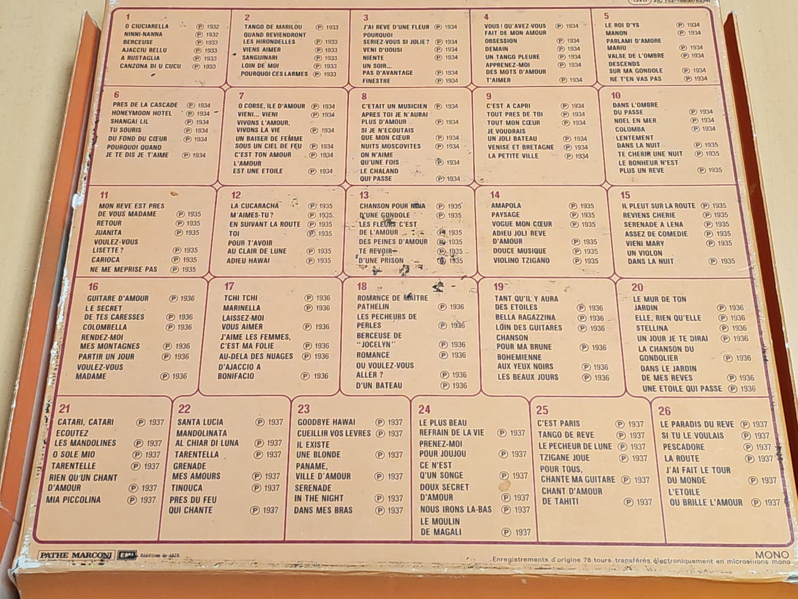 Lot 2 coffrets vinyles 33T Tino Rossi intégrale enregistrements audio disques