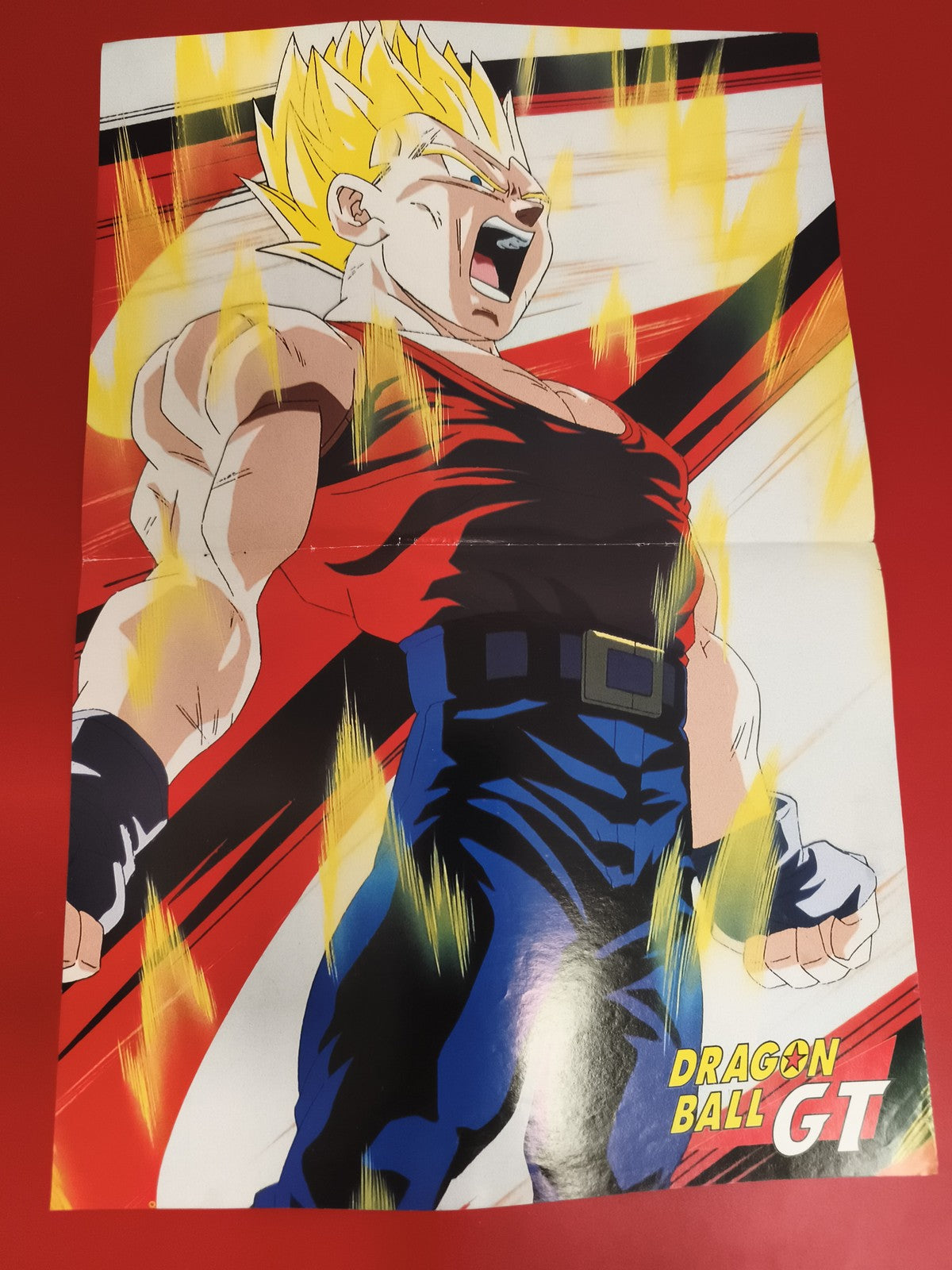 Poster Dragon Ball GT vintage officiel Vegeta Super Saiyan anime manga déco