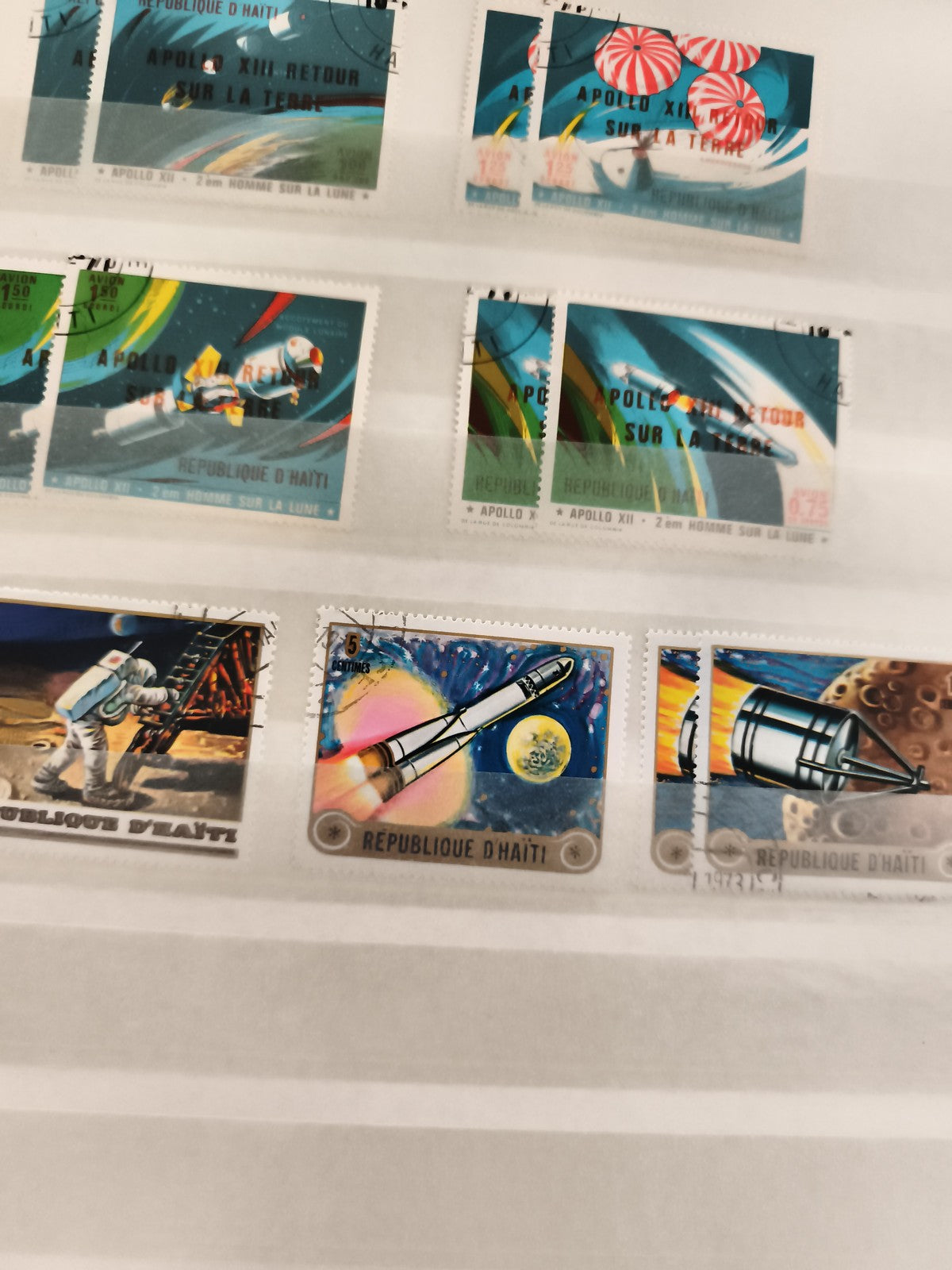 Timbres anciens République d’Haïti Apollo XIII Apollo XII spatial vintage