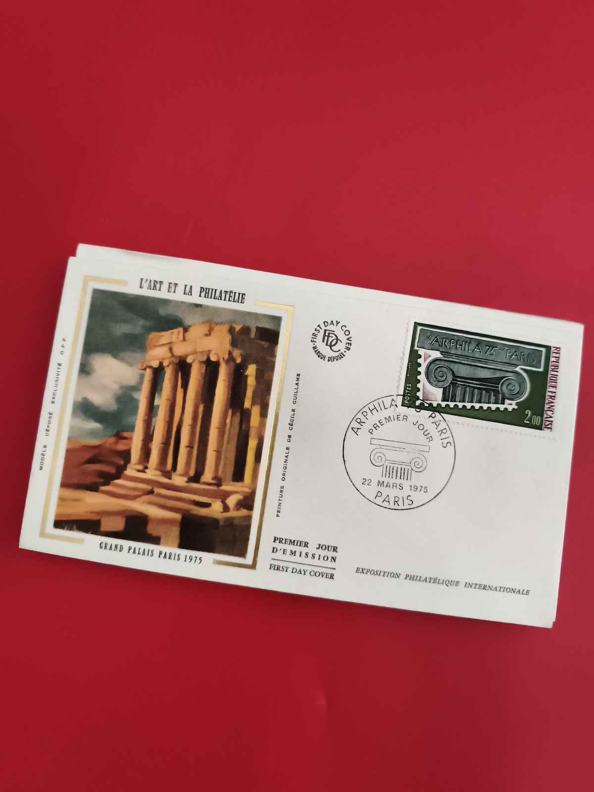Lettre FDC L’Art et la Philatélie Grand Palais Paris 1975, timbre ARPHILA cachet