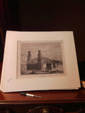 Petite gravure ancienne authentique vintage, art rétro pour collectionneurs