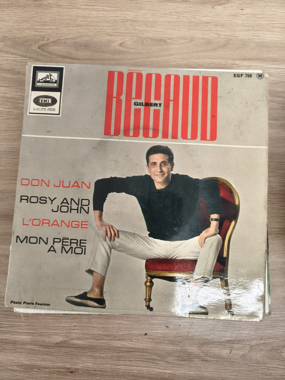 Vinyle 45T Gilbert Bécaud Don Juan Rosy and John L'Orange Mon père a moi EGF 759