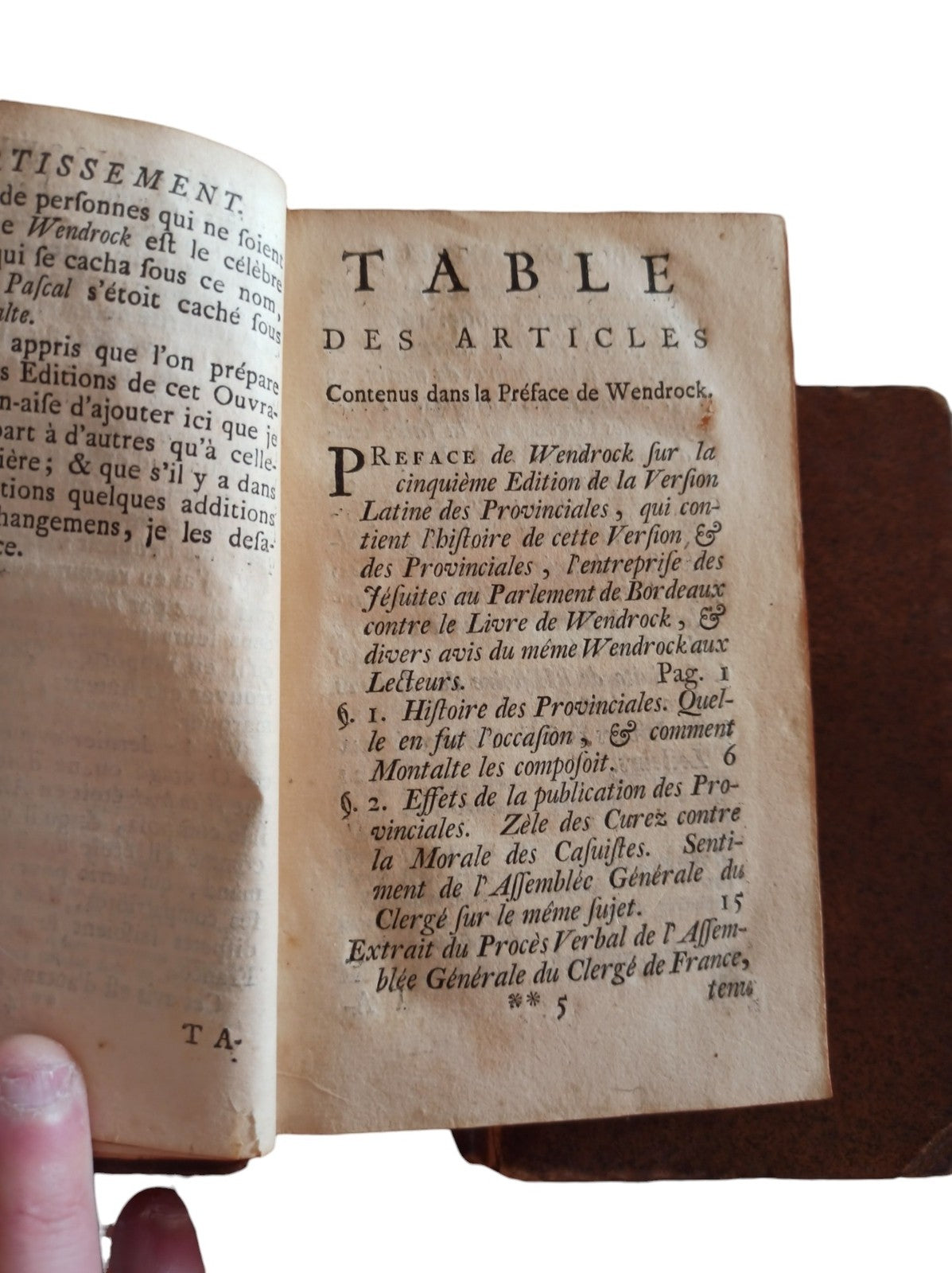 Livres reliés XVIIIe Lettres Provinciales Pascal 4 tomes complet Louis de Montal