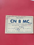 Carte QSL radio amateur CN8MC Maroc Casablanca F3EG écrite radioamateur