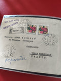 Ancienne enveloppe oblitérée Liban philatélie, timbres fruits, Marseille, Air Ma