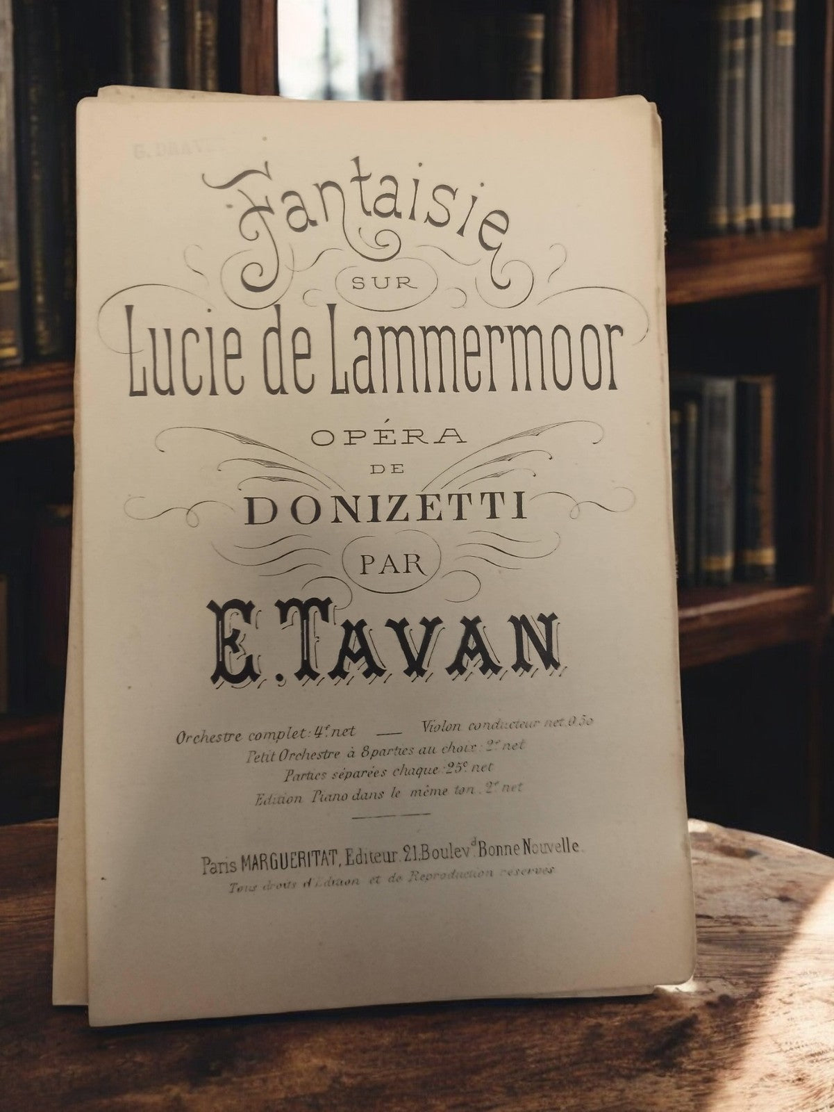 Ancien livret partitions Fantaisie Lucie de Lammermoor Donizetti vintage musique