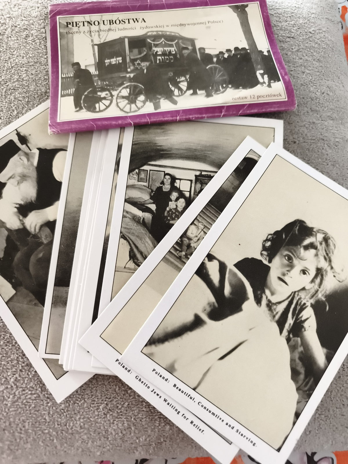 Cartes postales anciennes juives Pologne interguerre Piętno Ubóstwa set photo