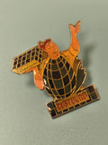 Pin's vintage Lustucru, personnage globe, couleurs vives, collection publicitair