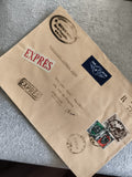 Lettre recommandée expresse Par Avion Oran Marseille timbres oblitérés philatéli