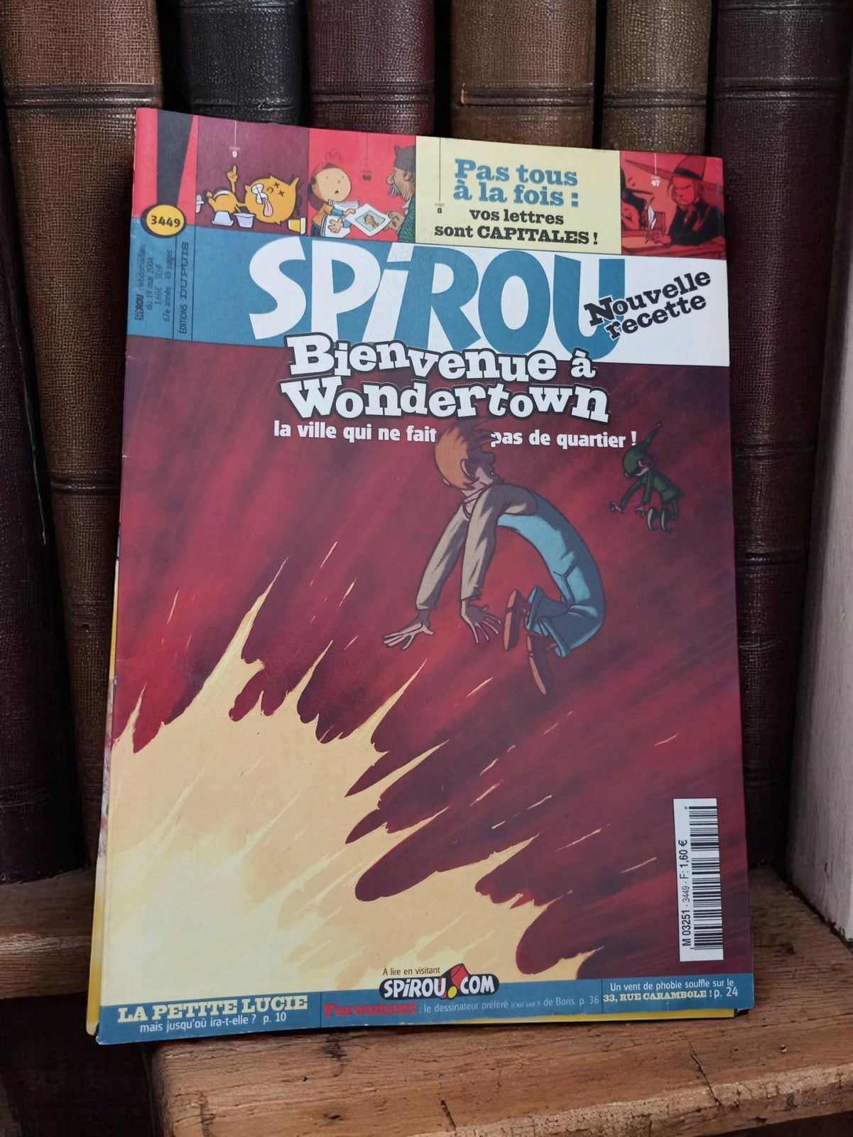 Magazine Spirou n°3449 Vintage rétro, collector BD, couverture Wondertown
