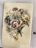 Carte postale ancienne fleurs pensées illustration vintage floral CPA
