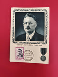 Carte Premier Jour Gaston Moutardier 1959 Héros Résistance Timbre 30c France