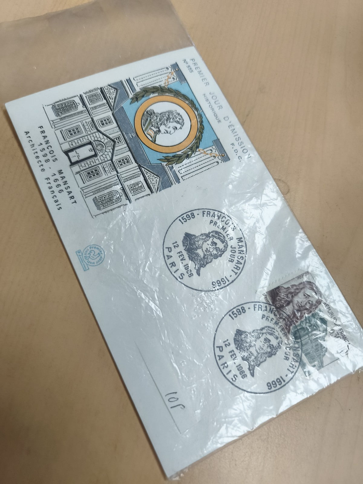 Enveloppe Premier Jour François Mansart 1966 Paris Philatélie FDC Architecte