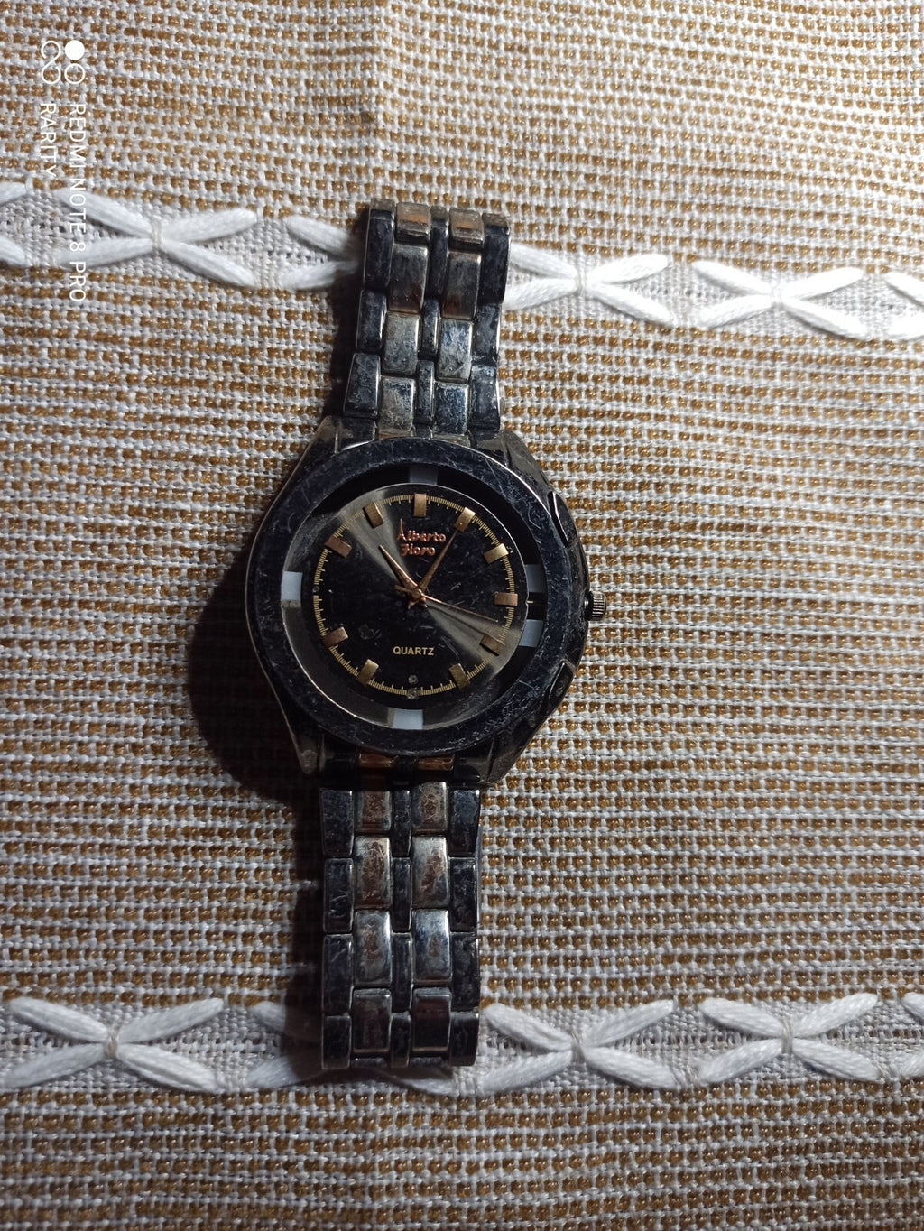 Montre vintage Alberto Zioro quartz noir – Pour pièces, vitre absente, bracelet