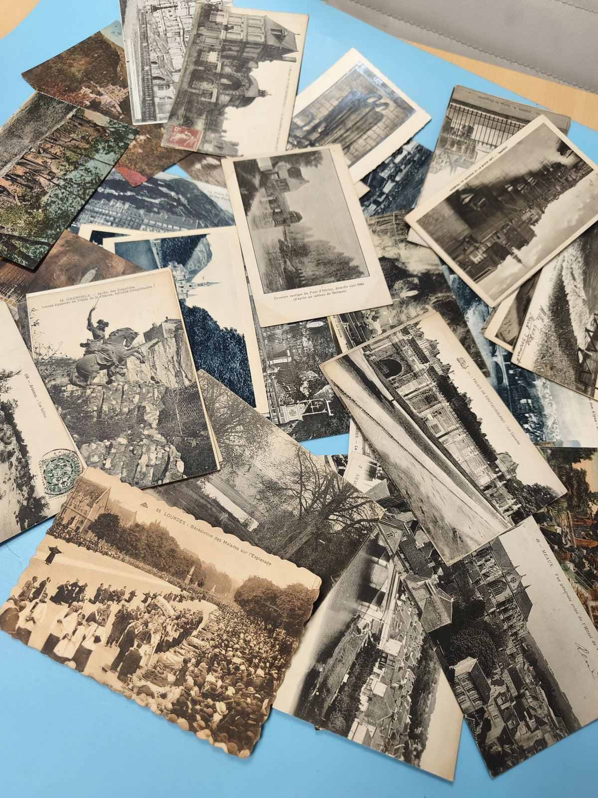 Lot cartes postales anciennes CPA vrac paysages monuments France vintage