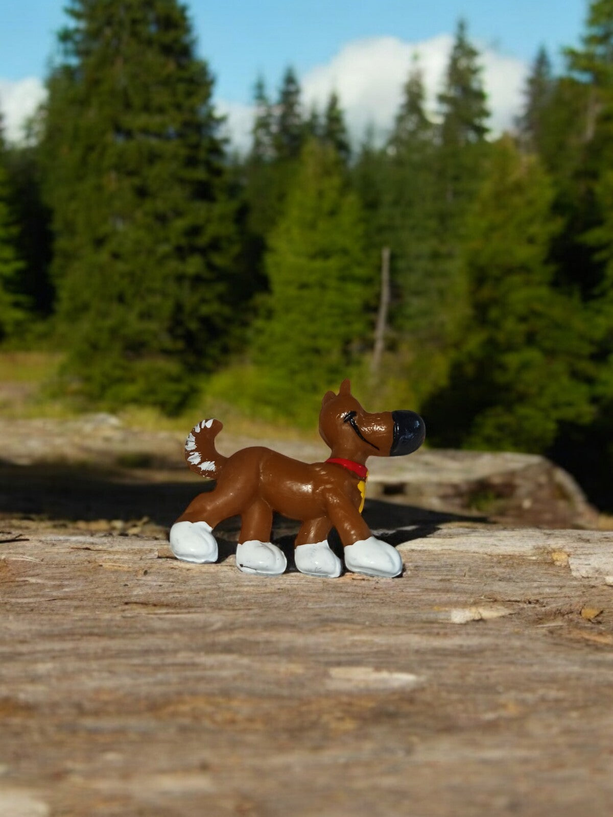 Figurine Plastoy Rantanplan Lucky Luke vintage chien BD marron