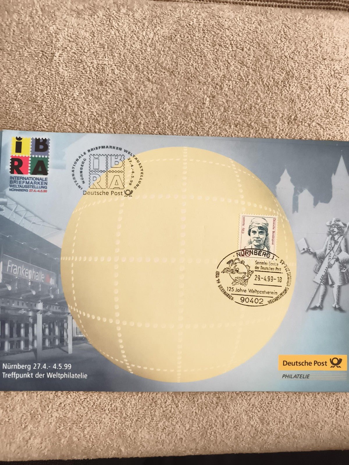 Lettre premier jour IBRA 1999 Nürnberg Deutsche Post Philatélie cachet spécial