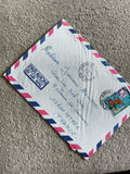 Lettre par avion enveloppe affranchie timbre coloré France philatélie Air Mail