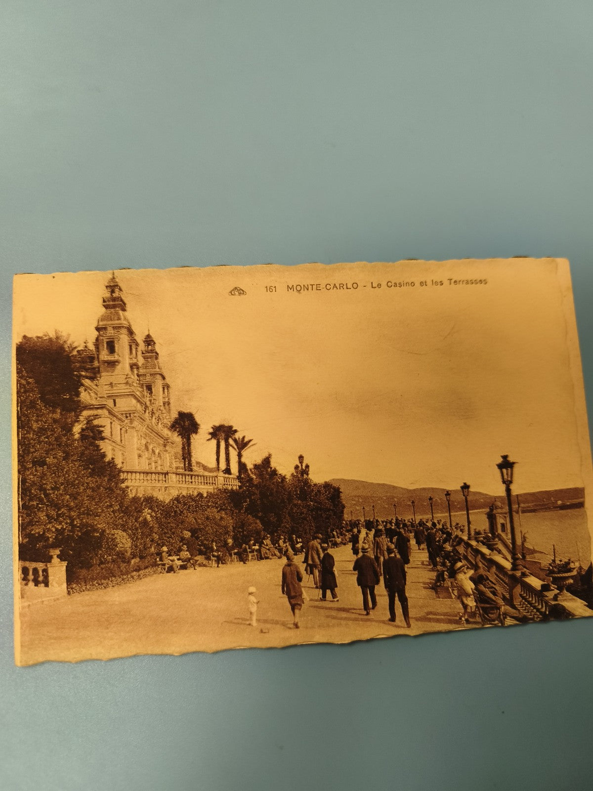Ancienne carte postale animée Monte Carlo Casino et Terrasses vintage (Ref 2)