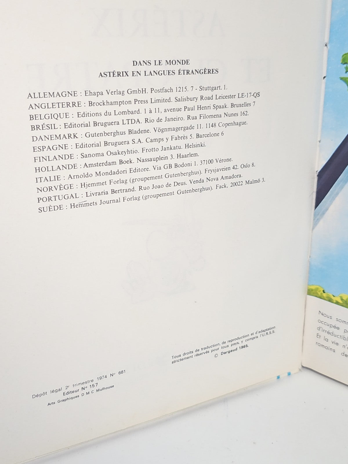 BD Astérix et Cléopâtre édition 1965 bande dessinée Goscinny Uderzo occasion