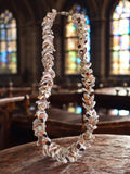 Collier vintage en coquillages naturels, bijou bohème, tons crème et marron