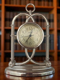 Horloge de table Citizen vintage quartz style rétro métal argenté déco
