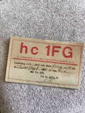 Carte QSL radio ancienne hc1FG 1963 Équateur amateur vintage QSO SSB