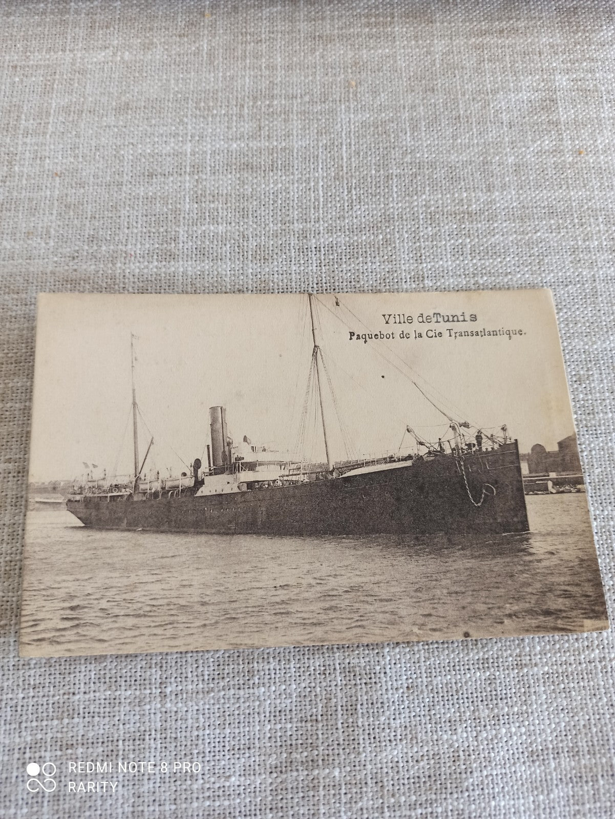 Carte postale ancienne Ville de Tunis paquebot Compagnie Transatlantique