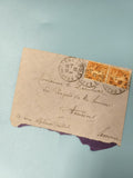 Ancienne enveloppe oblitérée début XXe philatélie Amiens timbres orange