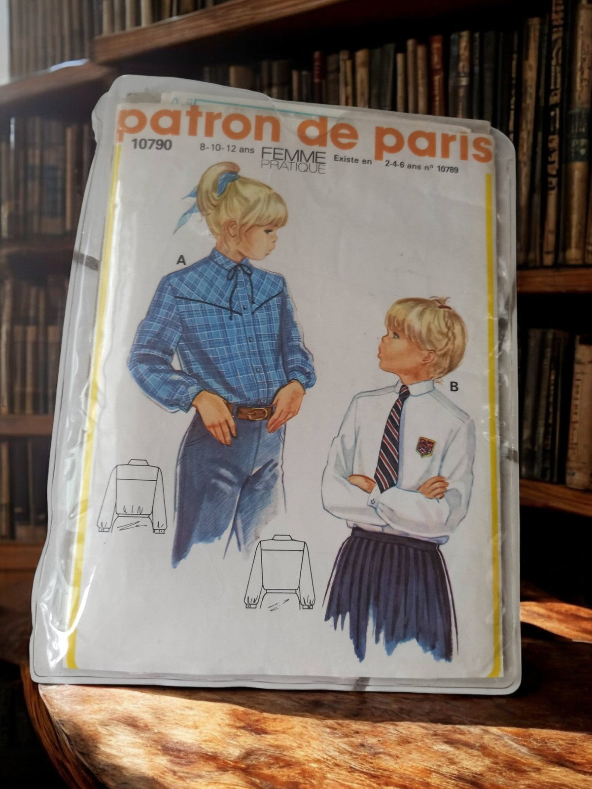 Patron de couture vintage Patron de Paris 10790 chemisier enfant rétro années 70
