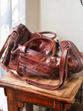 Sac à main vintage cuir marron, grand format, ancien modèle élégant rare