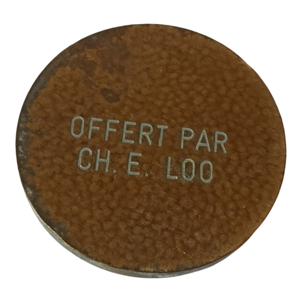 Médaille bronze Vona profil femme laurier offerte CH. E. Loo