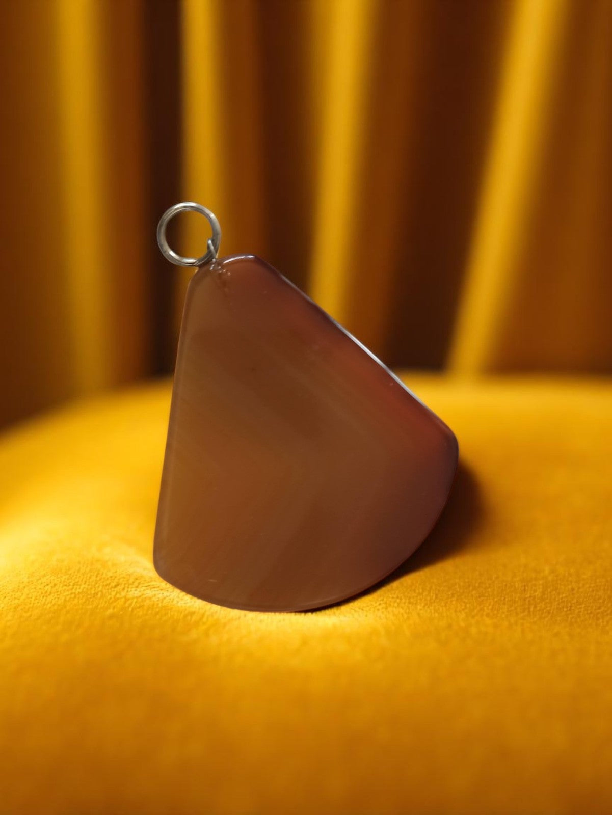 Pendentif vintage agate naturelle, tranche polie, bijou unique pierre brute