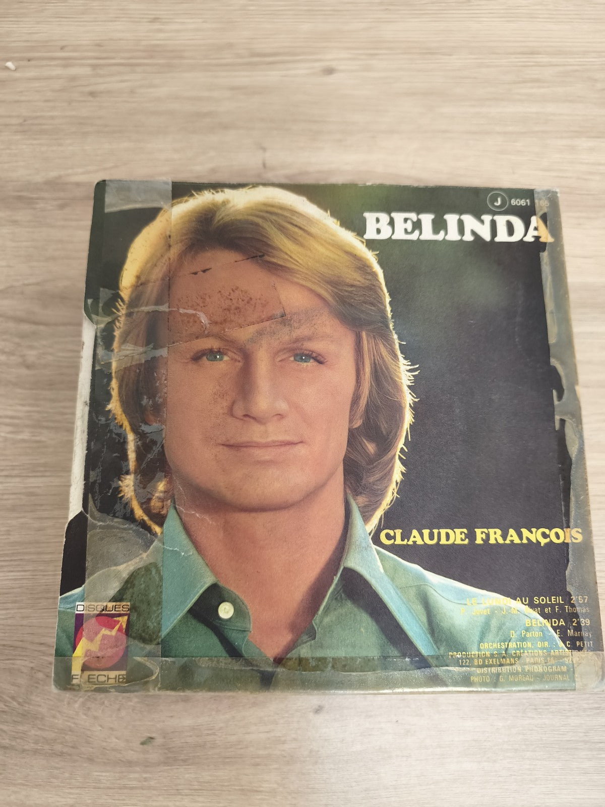 Vinyle 45 tours Claude François Belinda pochette d'origine état usagé