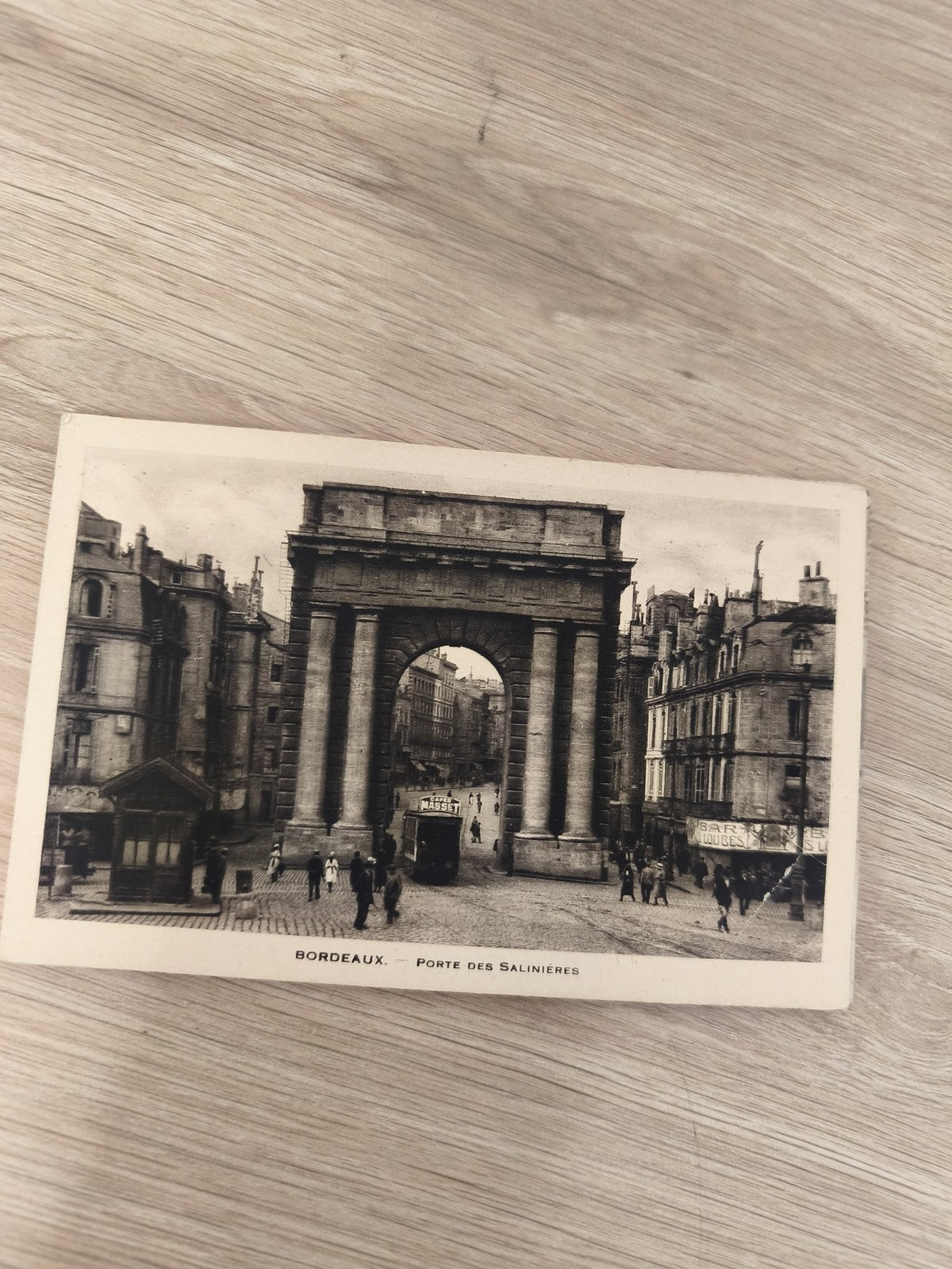 Ancienne carte postale Bordeaux Porte des Salinières tramway vintage CPA