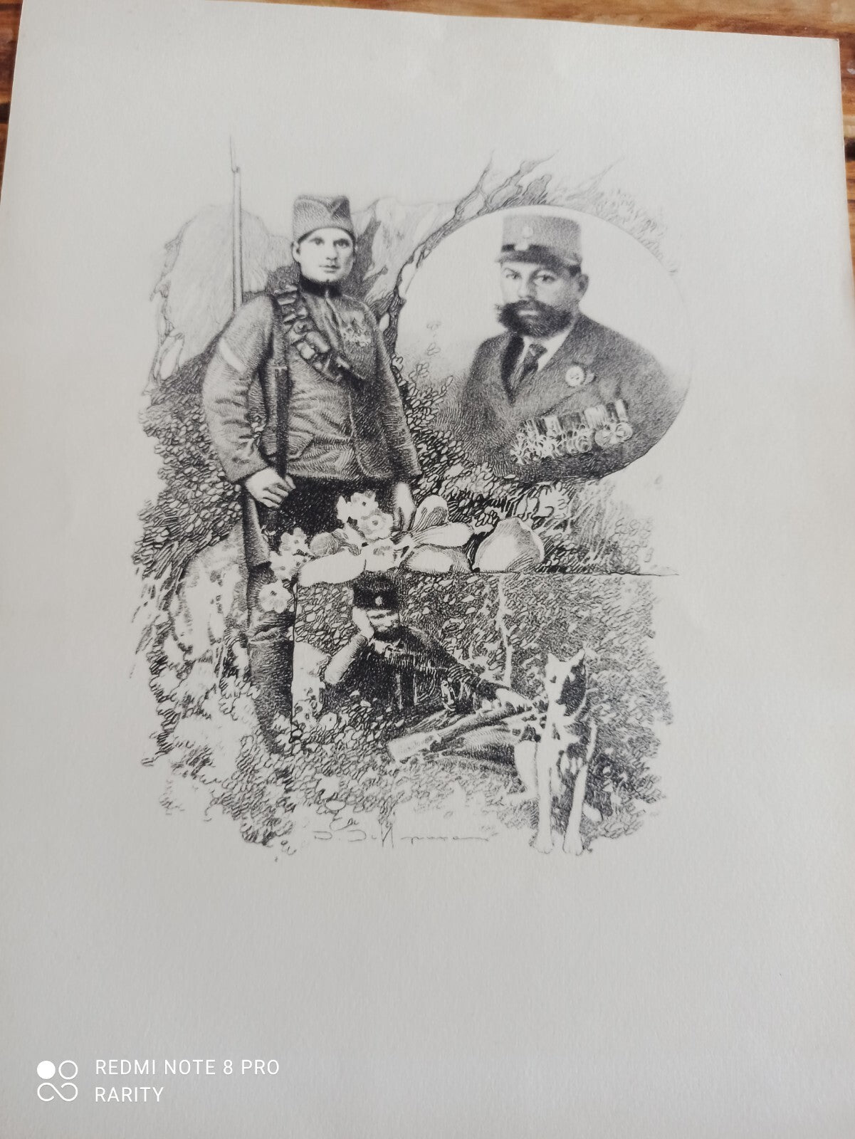 Lot 2 gravures anciennes militaires signées, soldats XIXe, illustration vintage