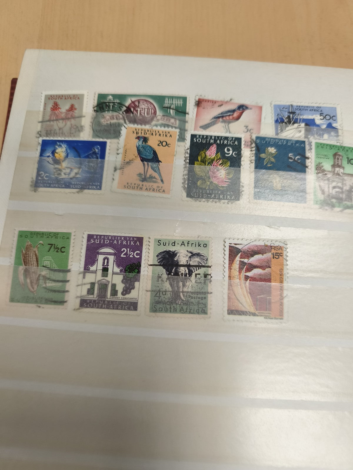 Lot timbres Afrique du Sud oblitérés oiseaux paysages floraux philatélie