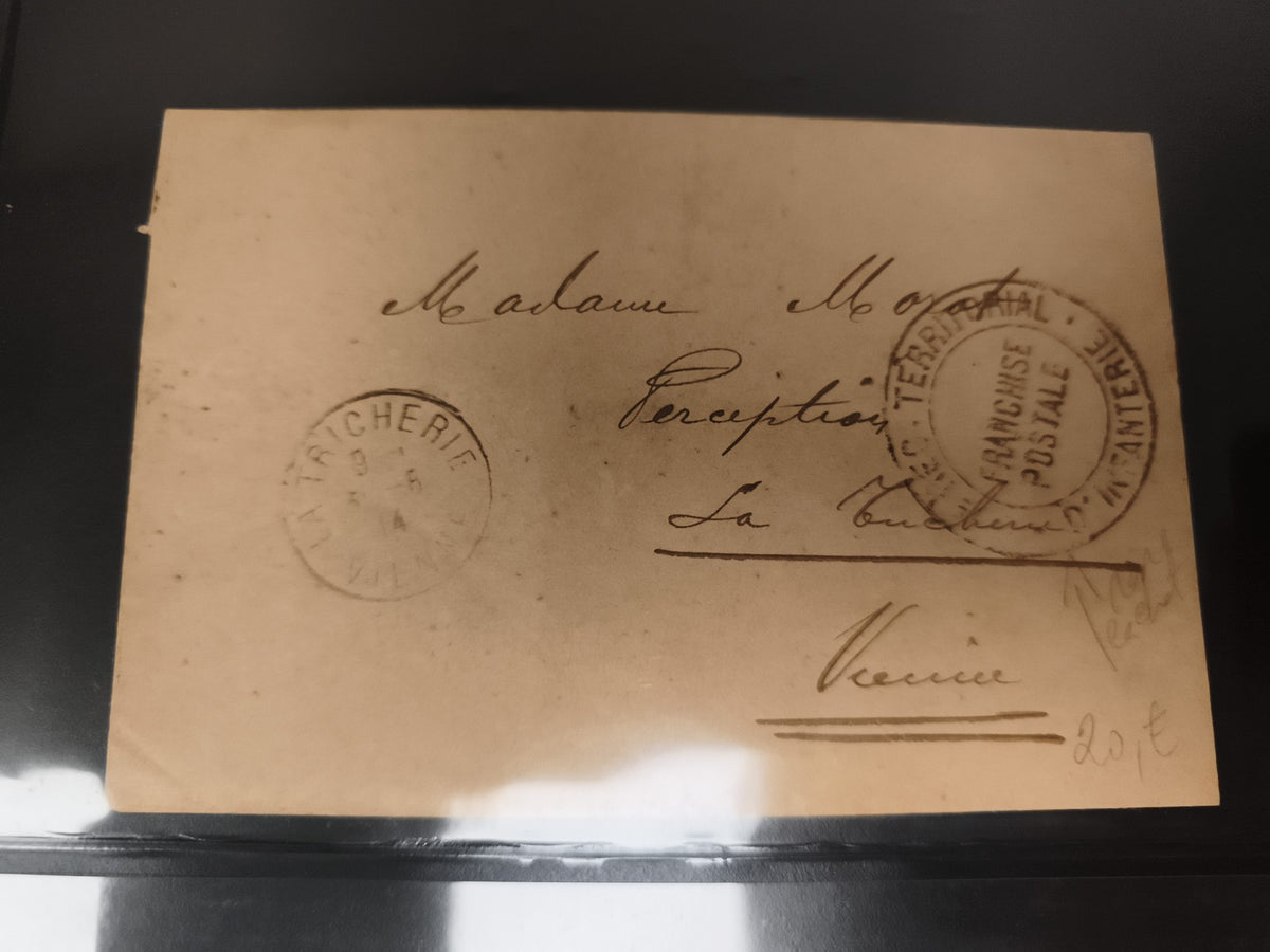 Lettre ancienne Franchise Postale Militaire Tricherie cachet manuscrit philatéli