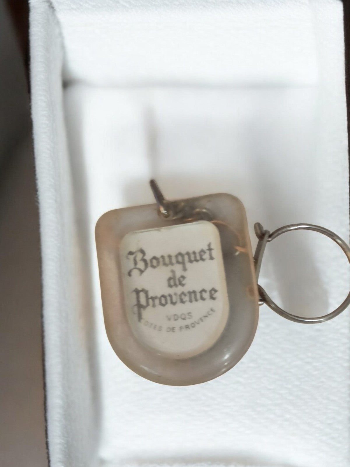 Porte-clés ancien Bouquet de Provence publicitaire rétro transparent vintage
