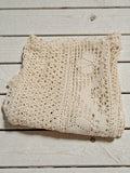 Set de table ancien brodé dentelle crochet fin XIXe vintage rare collection